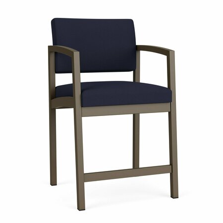 LESRO Lenox Steel Hip Chair Metal Frame, Bronze, OH Navy Upholstery LS1161